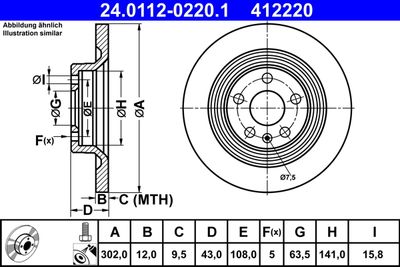 Brake Disc ATE 24.0112-0220.1