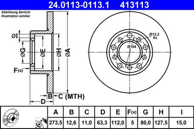 Brake Disc ATE 24.0113-0113.1