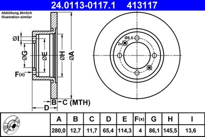 Brake Disc ATE 24.0113-0117.1