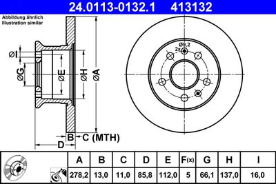 Brake Disc ATE 24.0113-0132.1