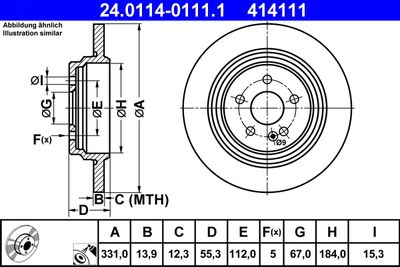 Brake Disc ATE 24.0114-0111.1