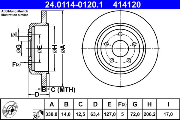 ATE 24.0114-0120.1 Brake Disc
