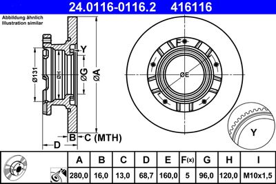 Brake Disc ATE 24.0116-0116.2