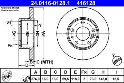Brake Disc ATE 24.0116-0128.1