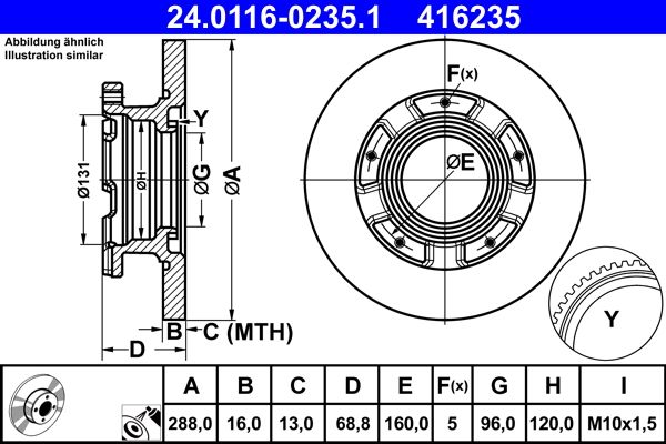 ATE 24.0116-0235.1 Brake Disc