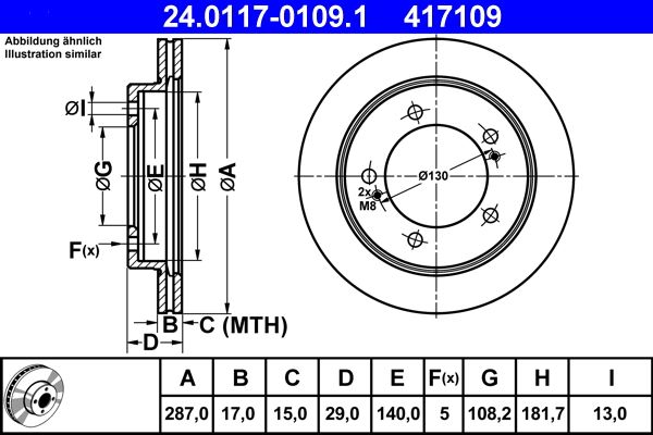 ATE 24.0117-0109.1 Brake Disc