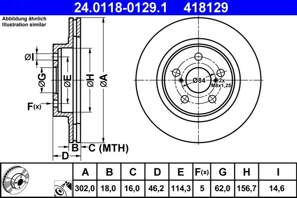 ATE 24.0118-0129.1 Brake Disc