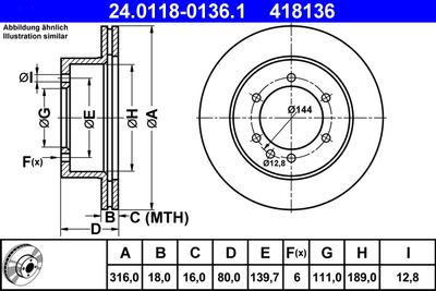 Brake Disc ATE 24.0118-0136.1