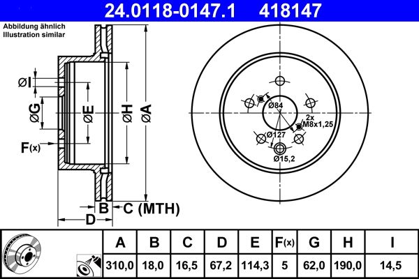 ATE 24.0118-0147.1 Brake Disc