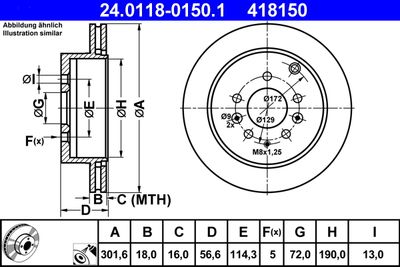 Brake Disc ATE 24.0118-0150.1
