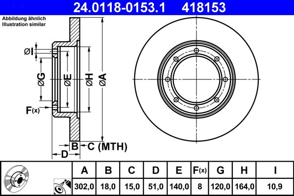 ATE 24.0118-0153.1 Brake Disc