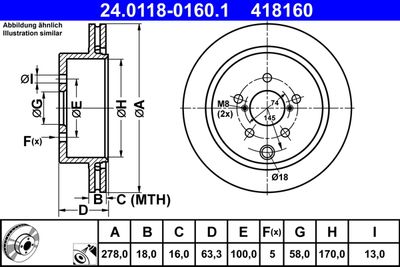 Brake Disc ATE 24.0118-0160.1