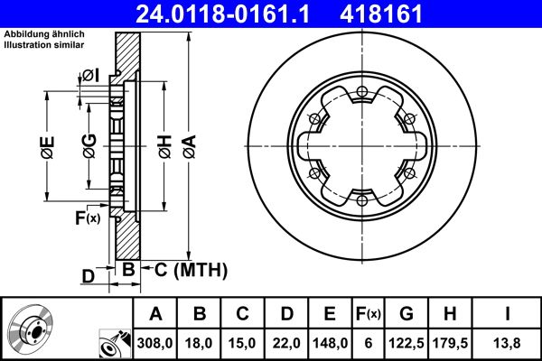 ATE 24.0118-0161.1 Brake Disc