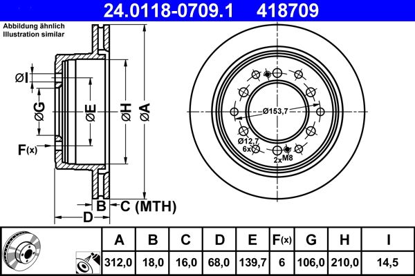 ATE 24.0118-0709.1 Brake Disc