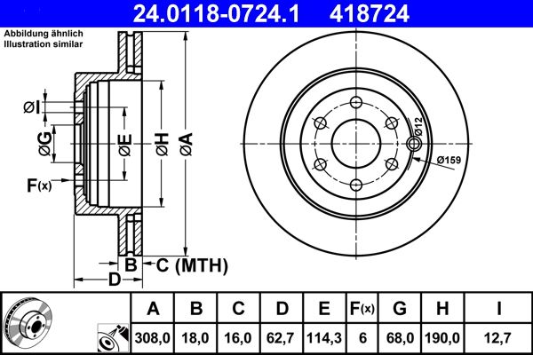ATE 24.0118-0724.1 Brake Disc