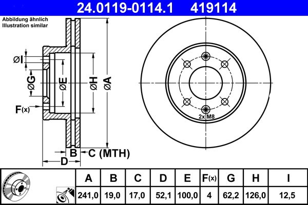 ATE 24.0119-0114.1 Brake Disc