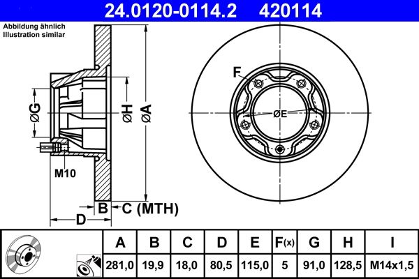 ATE 24.0120-0114.2 Brake Disc