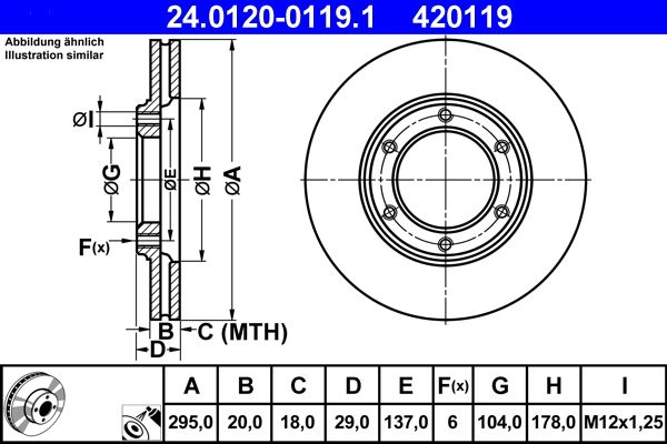 ATE 24.0120-0119.1 Brake Disc