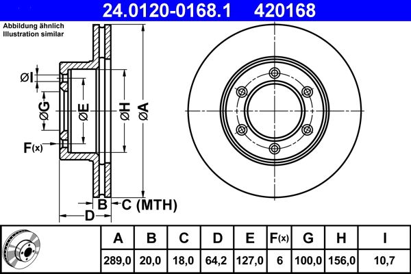 ATE 24.0120-0168.1 Brake Disc