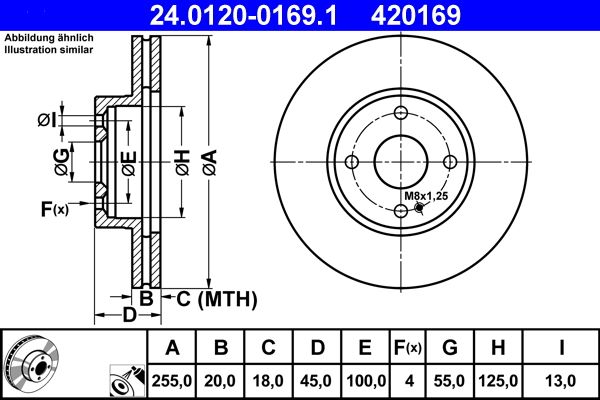 ATE 24.0120-0169.1 Brake Disc