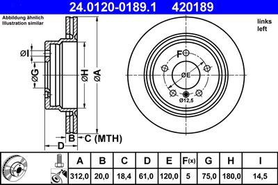 Brake Disc ATE 24.0120-0189.1