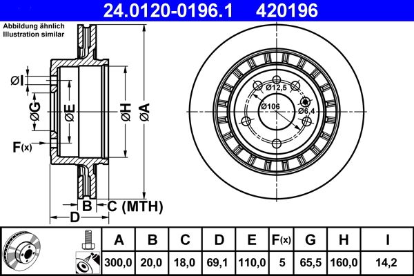 ATE 24.0120-0196.1 Brake Disc