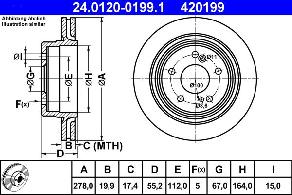 ATE 24.0120-0199.1 Brake Disc