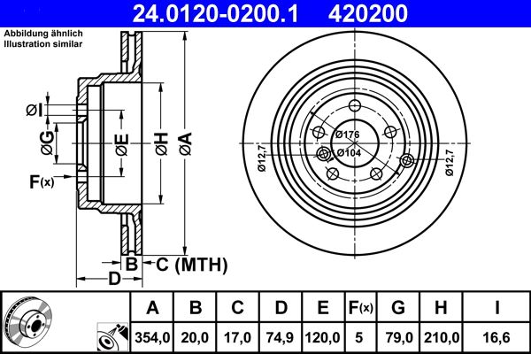 ATE 24.0120-0200.1 Brake Disc