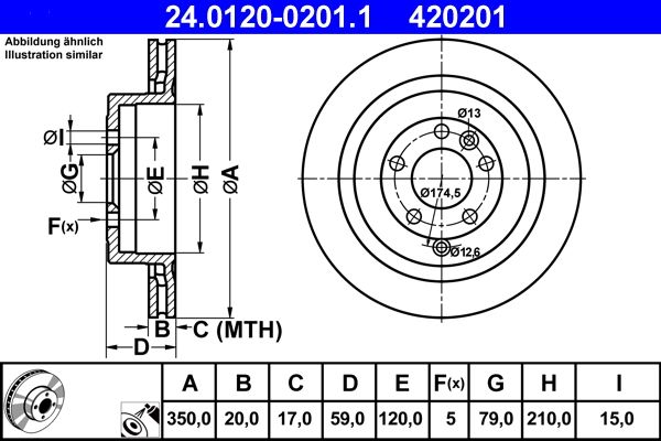 ATE 24.0120-0201.1 Brake Disc