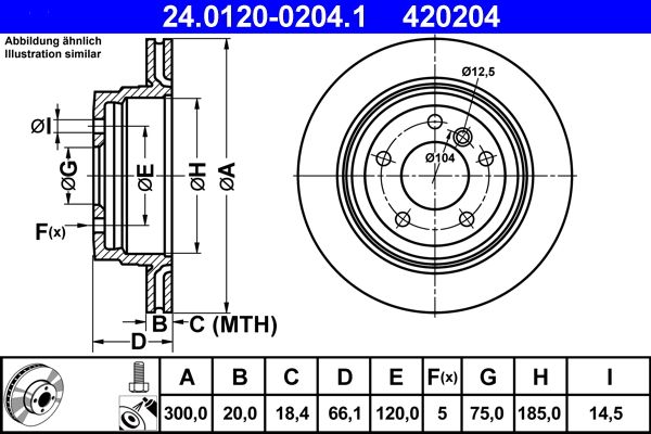 ATE 24.0120-0204.1 Brake Disc