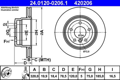 Brake Disc ATE 24.0120-0206.1