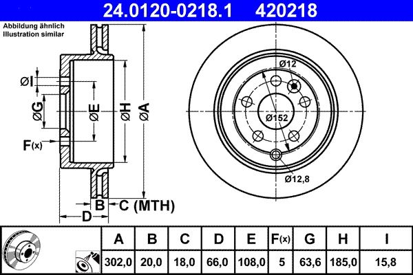 ATE 24.0120-0218.1 Brake Disc