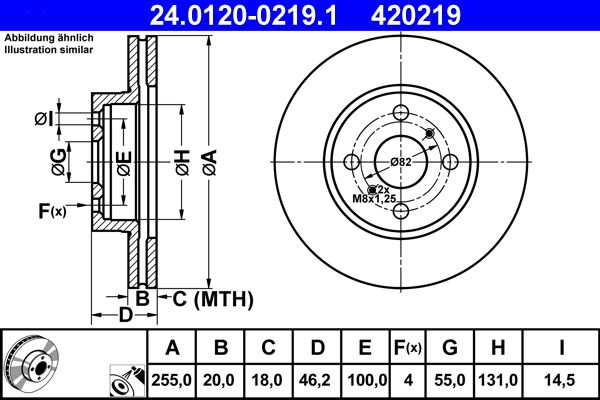 ATE 24.0120-0219.1 Brake Disc