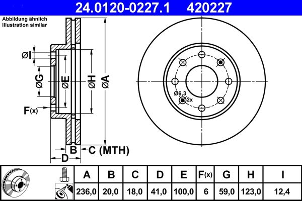 ATE 24.0120-0227.1 Brake Disc