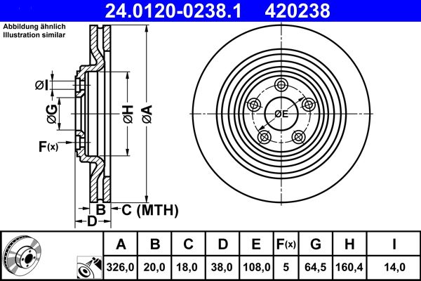 ATE 24.0120-0238.1 Brake Disc