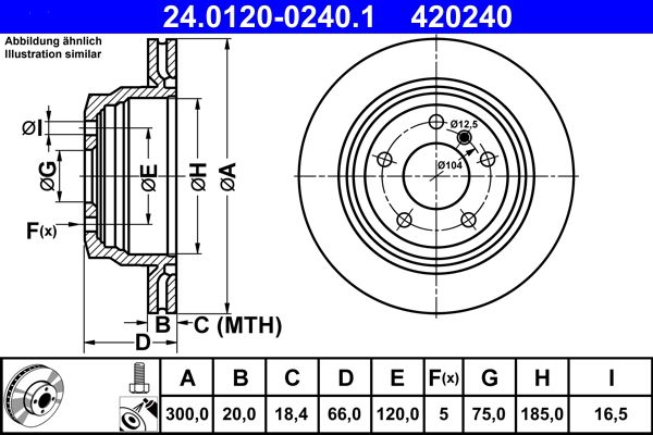 ATE 24.0120-0240.1 Brake Disc