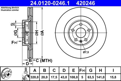 Brake Disc ATE 24.0120-0246.1