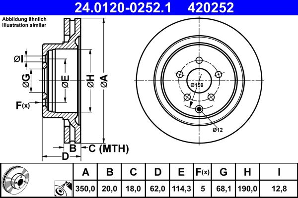 ATE 24.0120-0252.1 Brake Disc