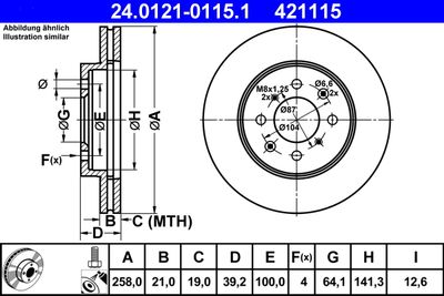 Brake Disc ATE 24.0121-0115.1