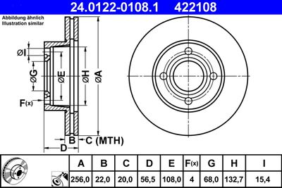 Brake Disc ATE 24.0122-0108.1