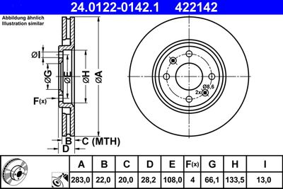 Brake Disc ATE 24.0122-0142.1