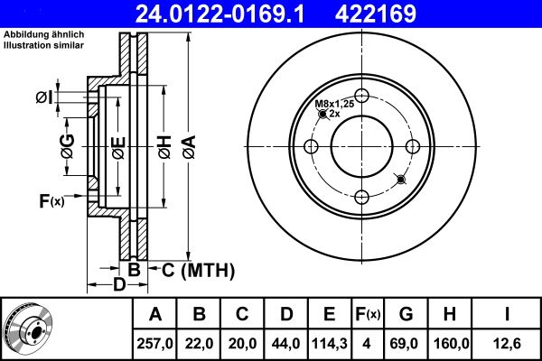 ATE 24.0122-0169.1 Brake Disc