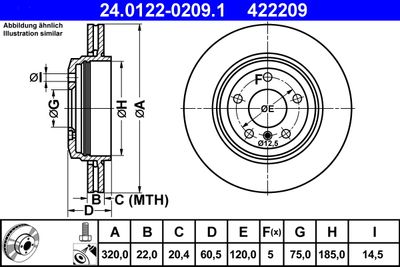 Brake Disc ATE 24.0122-0209.1