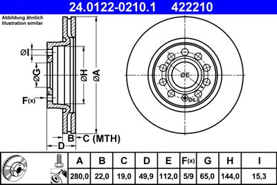 Brake Disc ATE 24.0122-0210.1