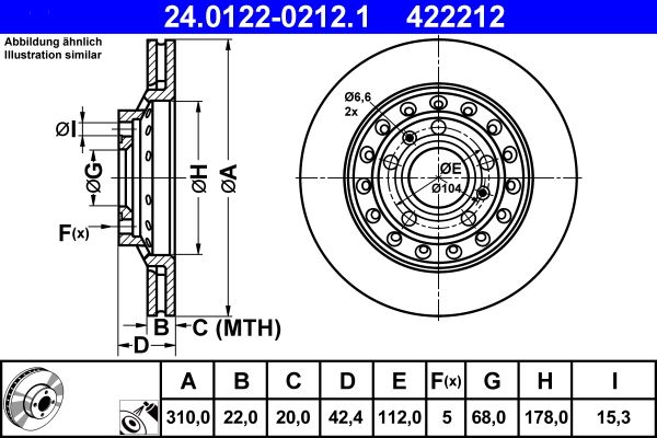 ATE 24.0122-0212.1 Brake Disc