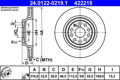 Brake Disc ATE 24.0122-0219.1