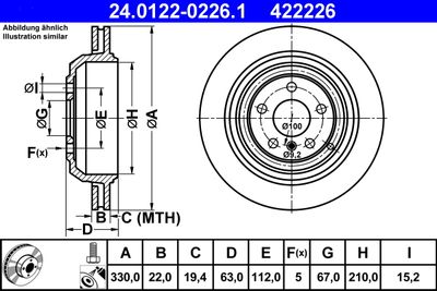 Brake Disc ATE 24.0122-0226.1