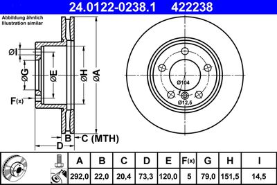 Brake Disc ATE 24.0122-0238.1