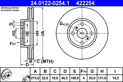 Brake Disc ATE 24.0122-0254.1