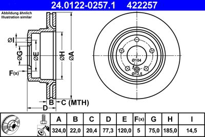 Brake Disc ATE 24.0122-0257.1